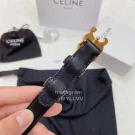Celine Black Leather Gold Gancini Buckle 18mm Belts For Women