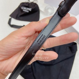 Celine Black Leather Gold Gancini Buckle 18mm Belts For Women