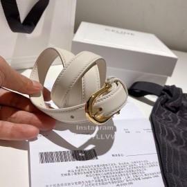 Celine Calf Gold Pin Buckle 18mm Belts White