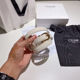 Celine Calf Gold Pin Buckle 18mm Belts White