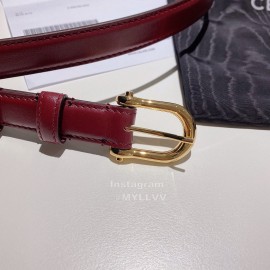 Celine Calf Gold Pin Buckle 18mm Belts Wine Red