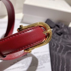 Celine Calf Gold Pin Buckle 18mm Belts Wine Red