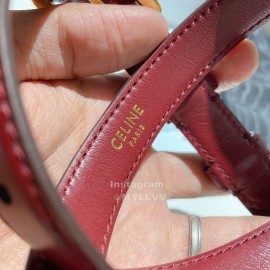Celine Calf Gold Pin Buckle 18mm Belts Wine Red