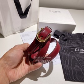 Celine Calf Gold Pin Buckle 18mm Belts Wine Red