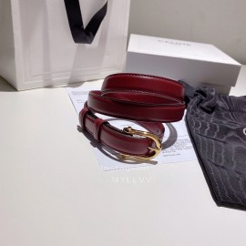 Celine Calf Gold Pin Buckle 18mm Belts Wine Red