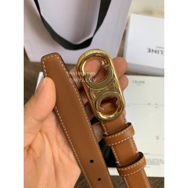 Celine Fashion Leather Gold Buckle 25mm Belts For Women Brown