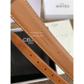 Celine Fashion Leather Gold Buckle 25mm Belts For Women Brown