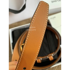 Celine Fashion Leather Gold Buckle 25mm Belts For Women Brown