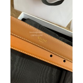 Celine Fashion Leather Gold Buckle 25mm Belts For Women Brown