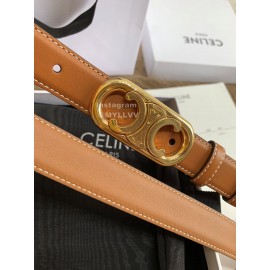 Celine Fashion Leather Gold Buckle 25mm Belts For Women Brown