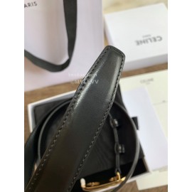 Celine Fashion Black Leather Gold Buckle 25mm Belts For Women
