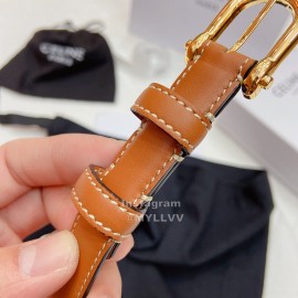 Celine Smooth Calf Gold Pin Buckle Belts Brown