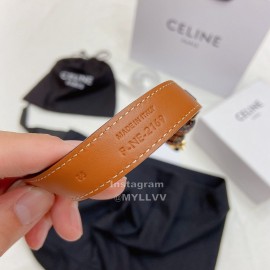 Celine Smooth Calf Gold Pin Buckle Belts Brown