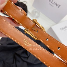 Celine Smooth Calf Gold Pin Buckle Belts Brown