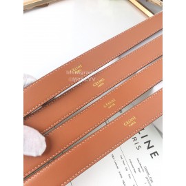 Celine White Printed Leather Gold Buckle 25mm Belts 