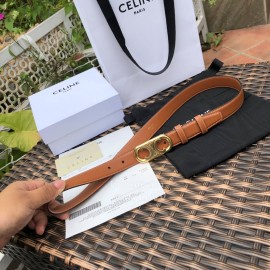 Celine Soft Brown Calf Gold Buckle 25mm Belts For Women