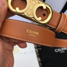 Celine Soft Brown Calf Gold Buckle 25mm Belts For Women