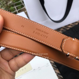 Celine Soft Brown Calf Gold Buckle 25mm Belts For Women