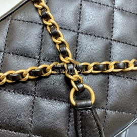 Chanel 2020 Camellia Rivet Logo Bucket Bag