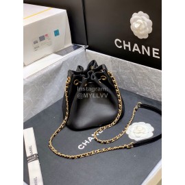 Chanel 2020 Camellia Rivet Logo Bucket Bag