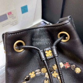 Chanel 2020 Camellia Rivet Logo Bucket Bag