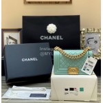 Chanel Classic Bodin-Joyeux Sheepskin Le Boy Flip Chain Bag Avocado Green Small