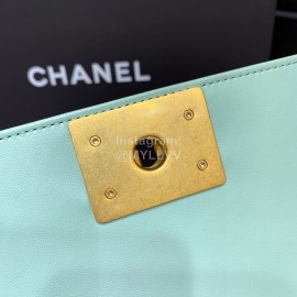 Chanel Classic Bodin-Joyeux Sheepskin Le Boy Flip Chain Bag Avocado Green Small
