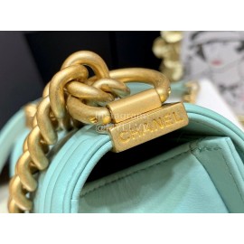 Chanel Classic Bodin-Joyeux Sheepskin Le Boy Flip Chain Bag Avocado Green Small