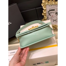 Chanel Classic Bodin-Joyeux Sheepskin Le Boy Flip Chain Bag Avocado Green Small