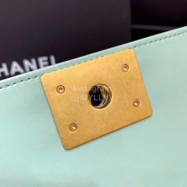 Chanel Classic Bodin-Joyeux Sheepskin Le Boy Flip Chain Bag Avocado Green Medium