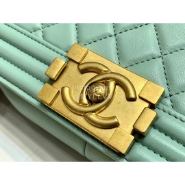 Chanel Classic Bodin-Joyeux Sheepskin Le Boy Flip Chain Bag Avocado Green Medium