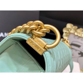 Chanel Classic Bodin-Joyeux Sheepskin Le Boy Flip Chain Bag Avocado Green Medium