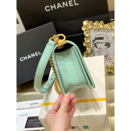 Chanel Classic Bodin-Joyeux Sheepskin Le Boy Flip Chain Bag Avocado Green Medium