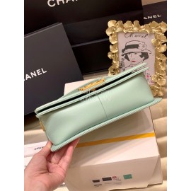 Chanel Classic Bodin-Joyeux Sheepskin Le Boy Flip Chain Bag Avocado Green Medium
