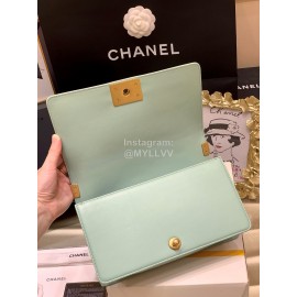 Chanel Classic Bodin-Joyeux Sheepskin Le Boy Flip Chain Bag Avocado Green Medium