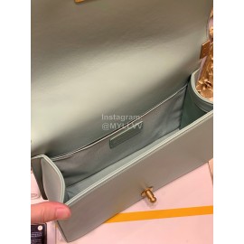 Chanel Classic Bodin-Joyeux Sheepskin Le Boy Flip Chain Bag Avocado Green Medium