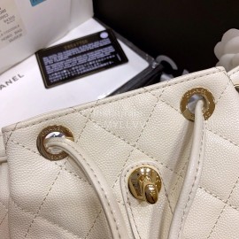 Chanel 2020 Classic Leather Double Backpack White As1371