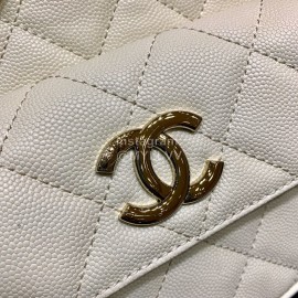Chanel 2020 Classic Leather Double Backpack White As1371