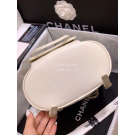 Chanel 2020 Classic Leather Double Backpack White As1371