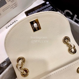 Chanel 2020 Classic Leather Double Backpack White As1371