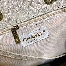 Chanel 2020 Classic Leather Double Backpack White As1371