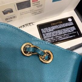 Chanel 2020 Classic Leather Double Backpack Blue As1371