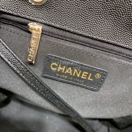 Chanel 2020 Classic Leather Double Backpack Black As1371
