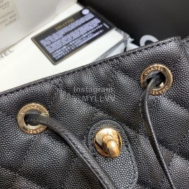 Chanel 2020 Classic Leather Double Backpack Black As1371