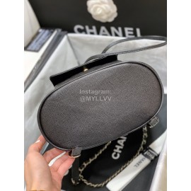 Chanel 2020 Classic Leather Double Backpack Black As1371