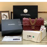 Chanel Classic And Practical Flip Chain Bag Claret 77098