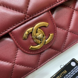 Chanel Classic And Practical Flip Chain Bag Claret 77098