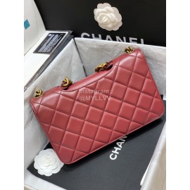 Chanel Classic And Practical Flip Chain Bag Claret 77098