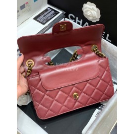 Chanel Classic And Practical Flip Chain Bag Claret 77098