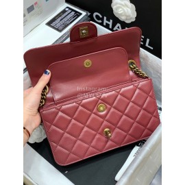 Chanel Classic And Practical Flip Chain Bag Claret 77098